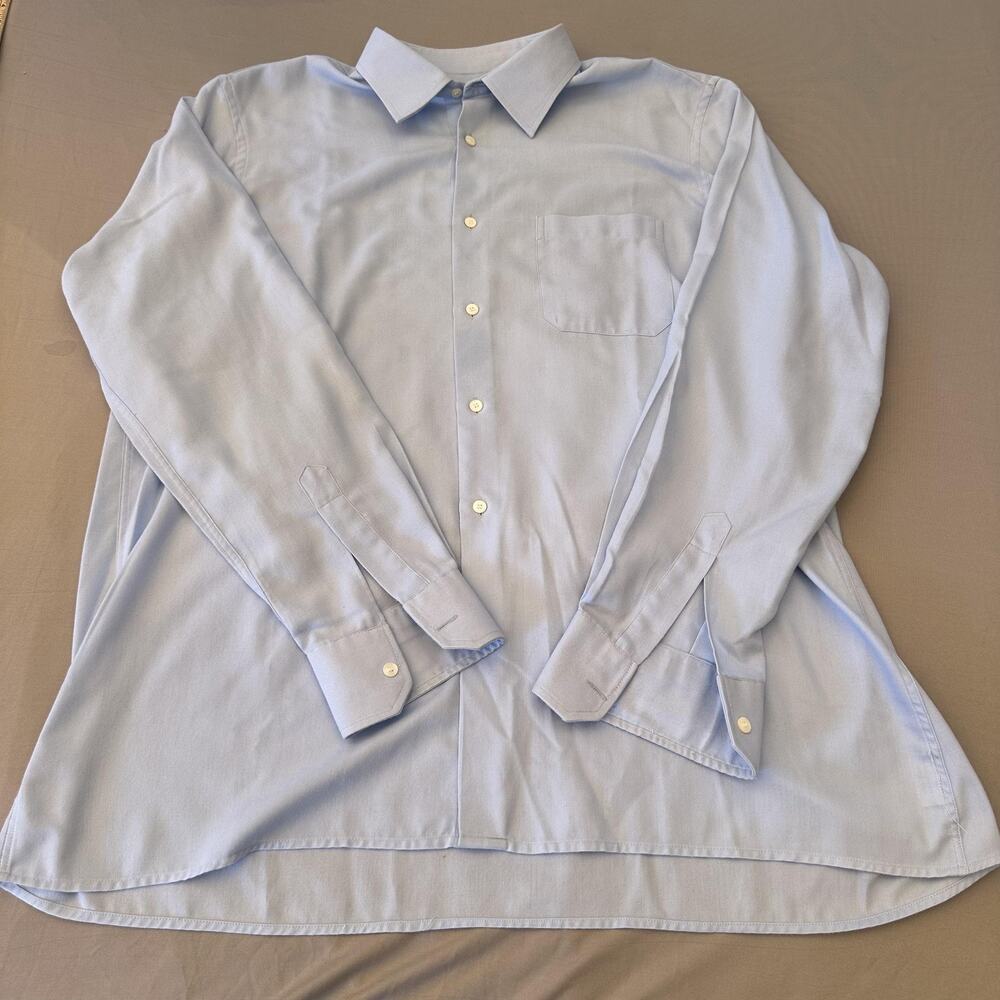 Ermenegildo Zegna Shirt Mens Large Blue Made Spain Business Career